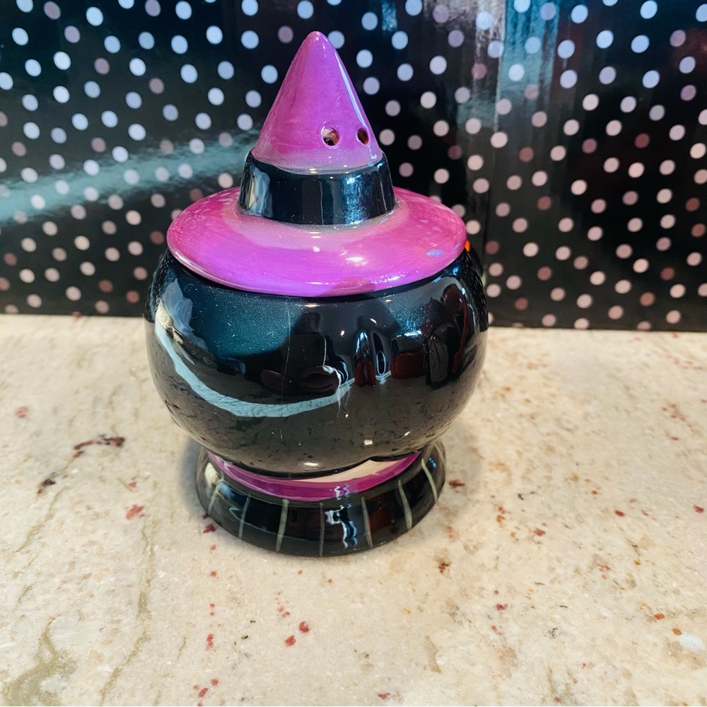Johanna Parker Witch Hat Salt & Pepper Shaker Vintage Style Halloween Transpac - Picture 7 of 11